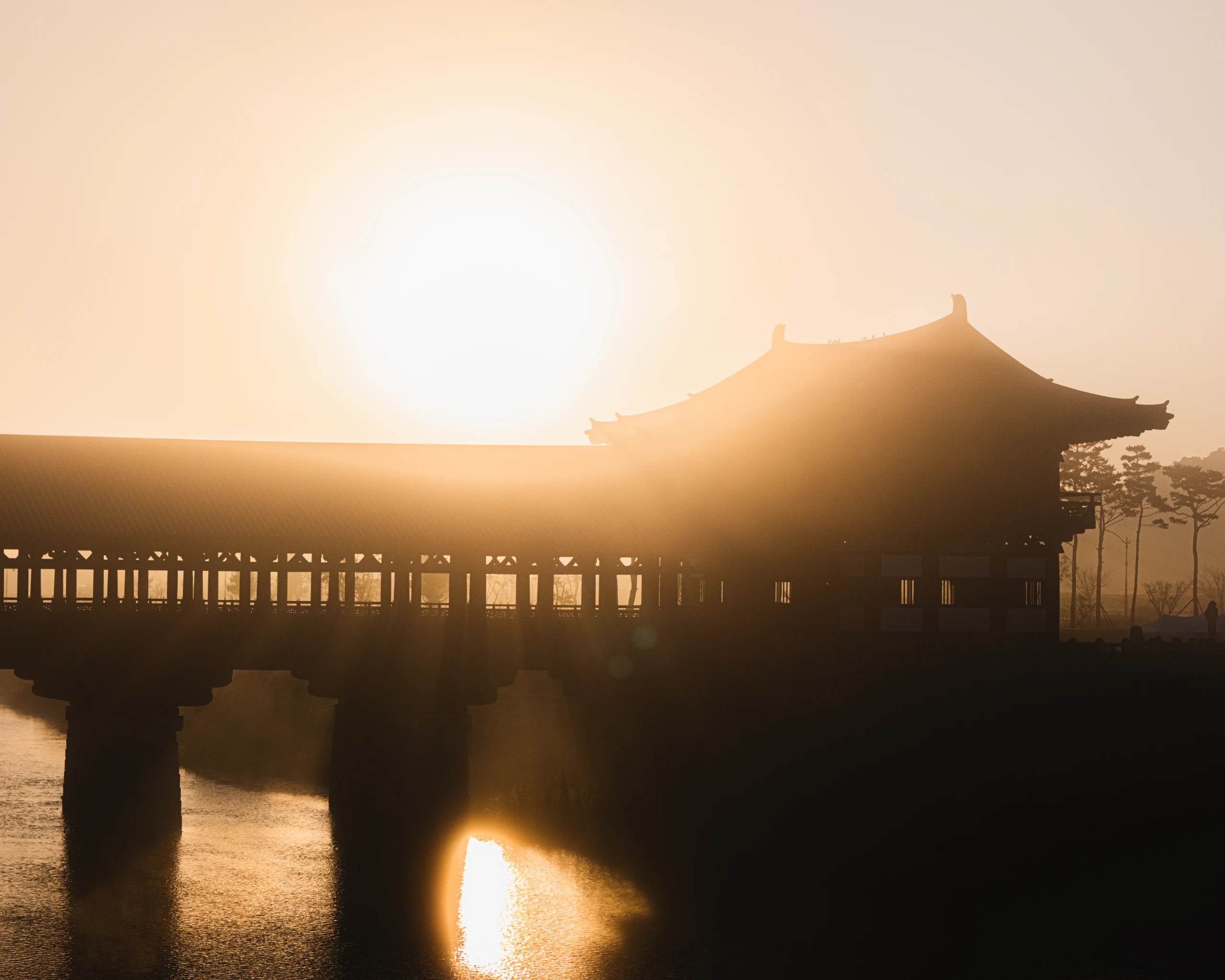 Woljeonggyo Bridge in warm sunlight, Gyeongju